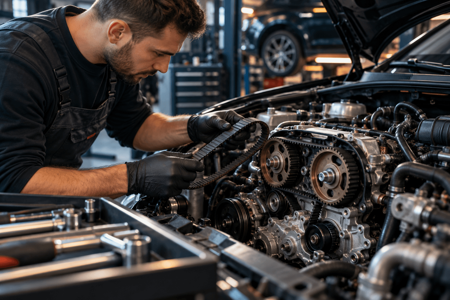 Mechanik kontrolujący napęd rozrządu silnika
